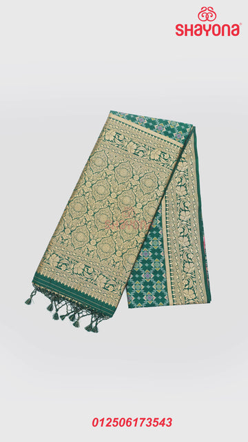 Pomona Green Ghicha Art Silk Saree
