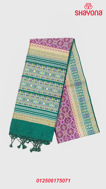 Dark Purple & Dark Green Ghicha Art Silk Saree