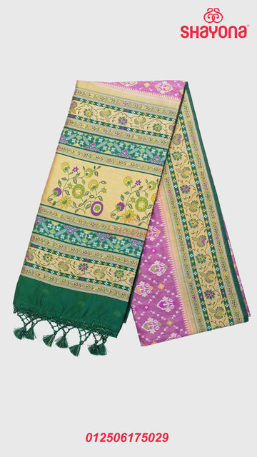 Onion Purple & Dark Green Ghicha Art Silk Saree