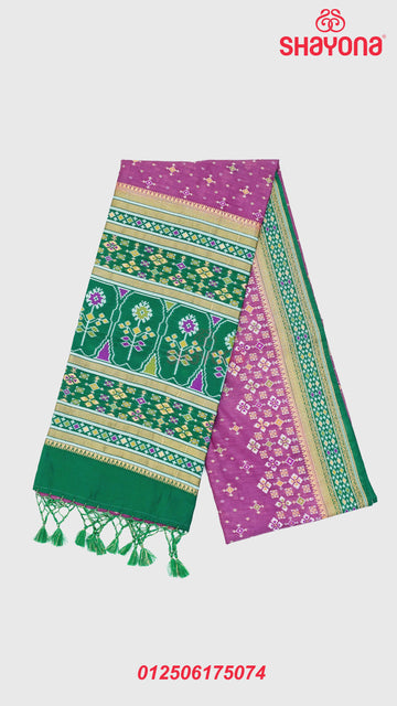 Onion Purple & Dark Green Ghicha Art Silk Saree