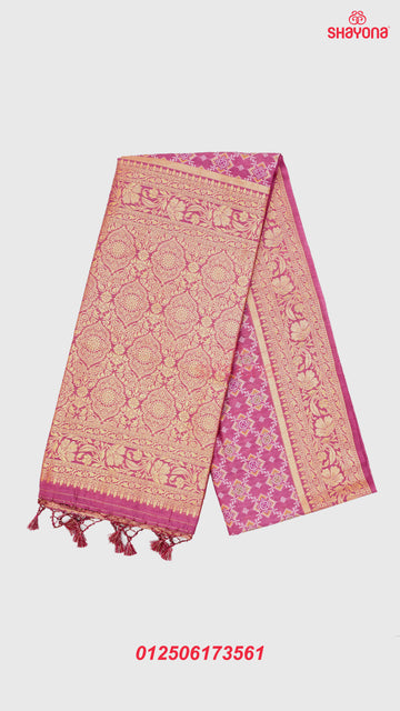 Dark Pink Ghicha Art Silk Saree