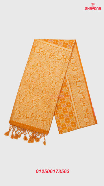 Mustard Ghicha Art Silk Saree