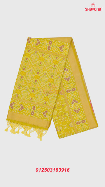 Olive Gold Ghicha Art Silk Saree