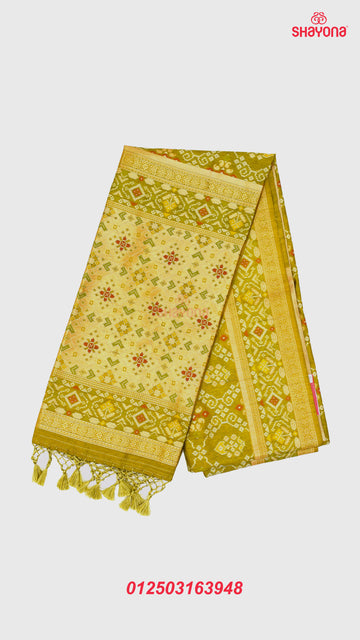 Mehendi Green Ghicha Art Silk Saree