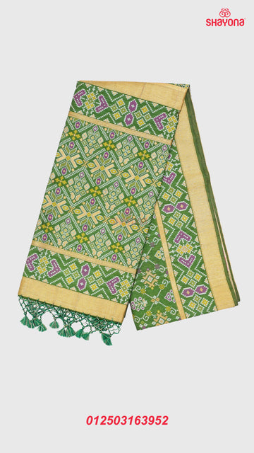 Dark Green Ghicha Art Silk Saree