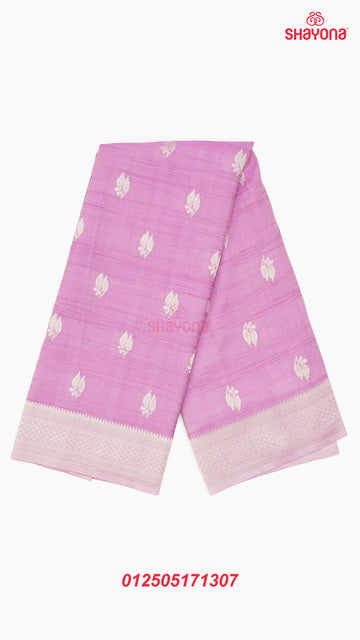 Purple Banarasi Georgette Khaddi Print Saree with Butta Gala, All-Over Jaal Nakshi Border & Heavy Pallav