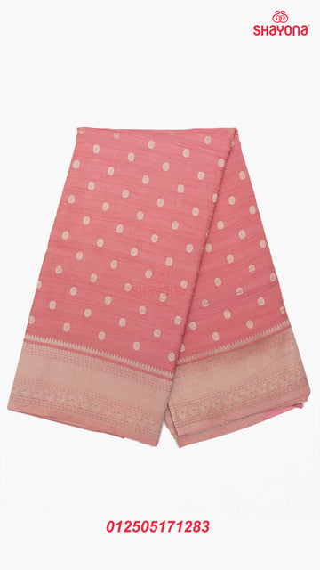 Dark Pink Banarasi Georgette Khaddi Print Saree with All Over Butti Gala, Jaal Nakshi Border & Heavy Pallav