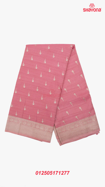 Dark Pink Banarasi Georgette Khaddi Print Saree with Butti Gala, All Over Jaal Nakshi Border & Heavy Pallav