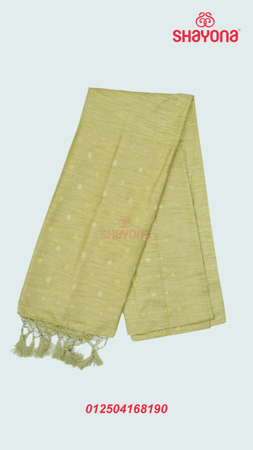 Light Gold Banarasi Soft Silk Saree with Heavy Minakari Nakshi Border & Pallav