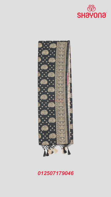 Black Banarasi Silk Ashavali Saree with Diamond Butti Jaal & Heavy Pallav
