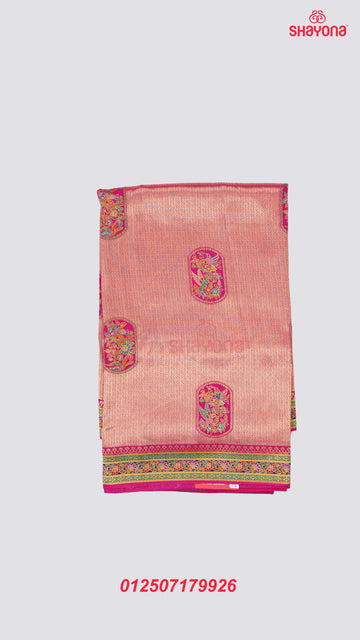 Dark Violet Red Tissue Art Silk Saree