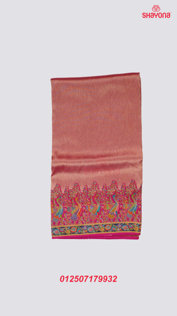 Dark Violet Red Tissue Art Silk Saree