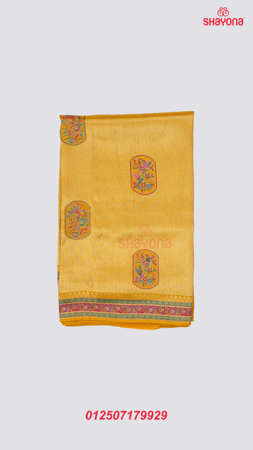 Mustard Tissue Art Silk Saree
