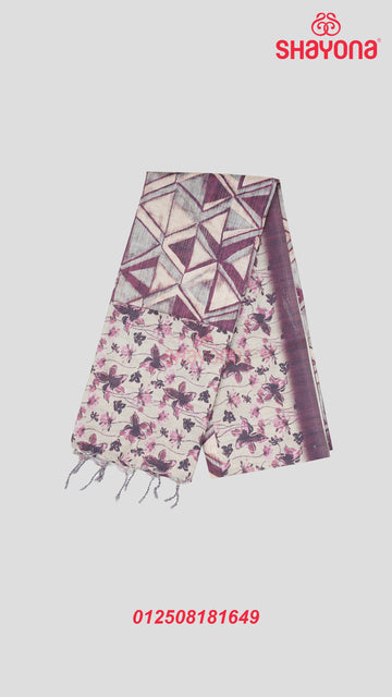 Magenta Weaved Tussa Based Cotton Saree