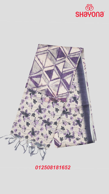 Indigo Weaved Tussa Based Cotton Saree