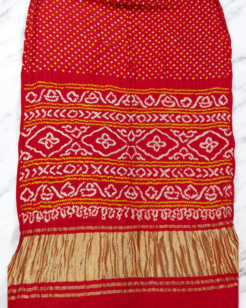 RED BANDHANI SAREE