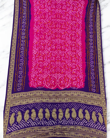 BLUE BANDHANI SAREE