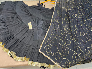 LIGHT BLACK (ENO SAFFRON) CHIFFON CHANIYA CHOLI
