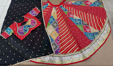 RED-BLACK MULTI KALI CHANIYA CHOLI