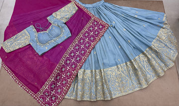 LIGHT BLUE - MAGENTA CHANIYA CHOLI