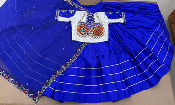 NAVY BLUE GAJJI SILK CHANIYA CHOLI