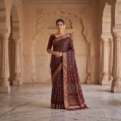 Ajrakh Saree