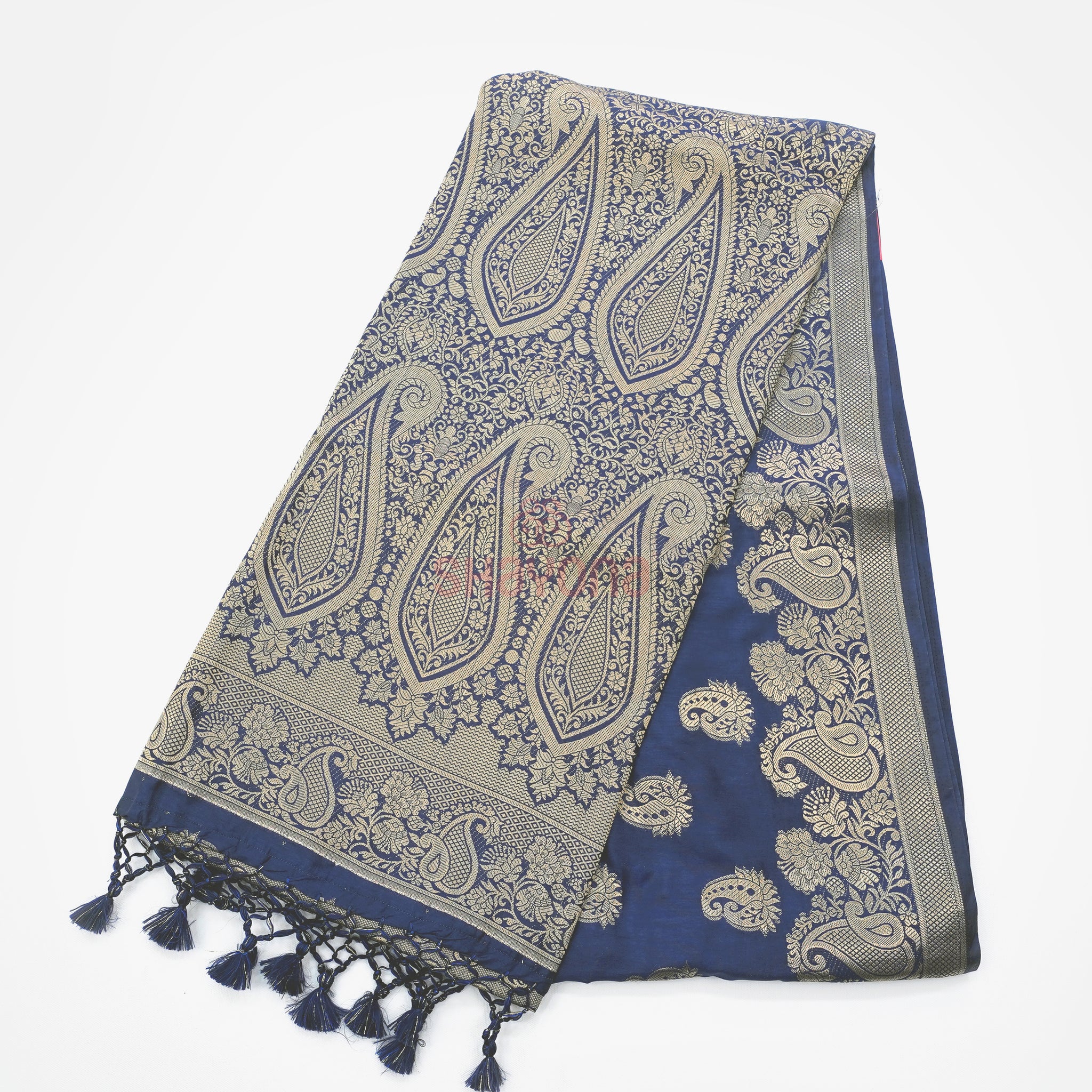 Majestic Navy Blue Banarasi Soft Silk Saree – Grace in Every Thread