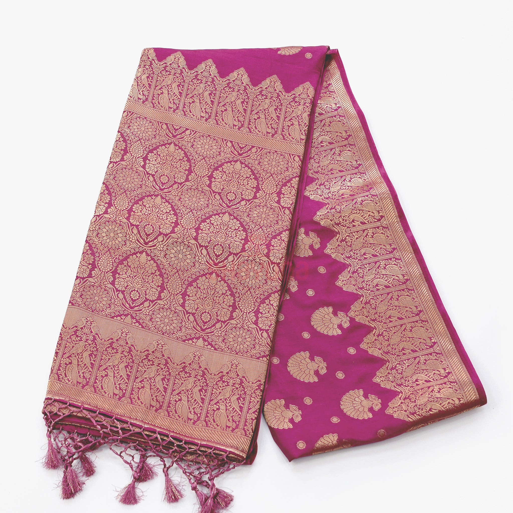 Magenta Banarasi Soft Silk Saree – Drape the Magic of Royal Weaves