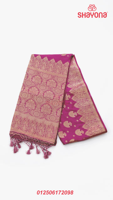Magenta Banarasi Soft Silk Saree – Drape the Magic of Royal Weaves