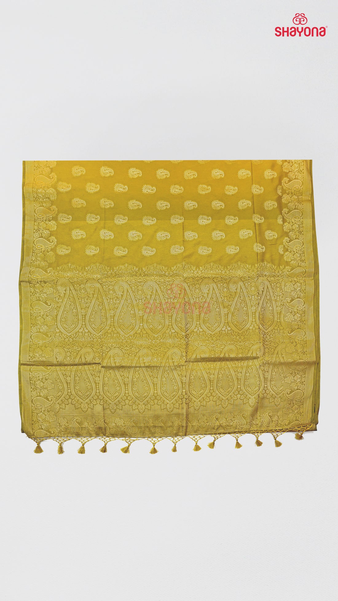 Yellow Gold Banarasi Soft Silk Saree – Radiance in Every Drape