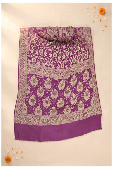 Magenta Banarasi Art Silk Saree For Wedding And Party Wear