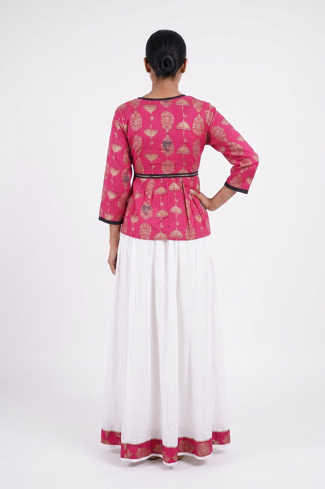 Rani Pink Festive Peplum Indo-Western Set