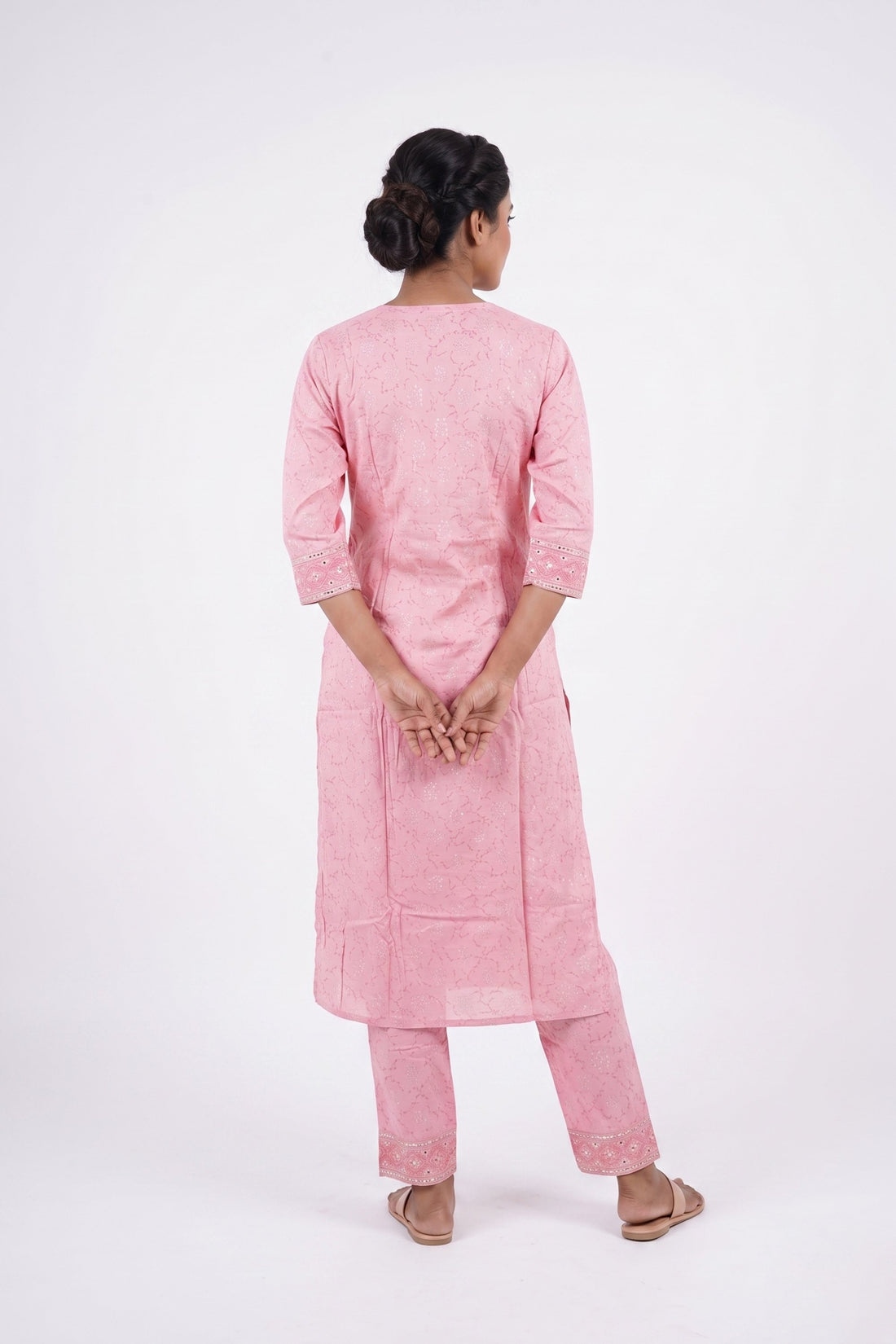 Blush Pink Mirror Work Indo-Western Suit Set