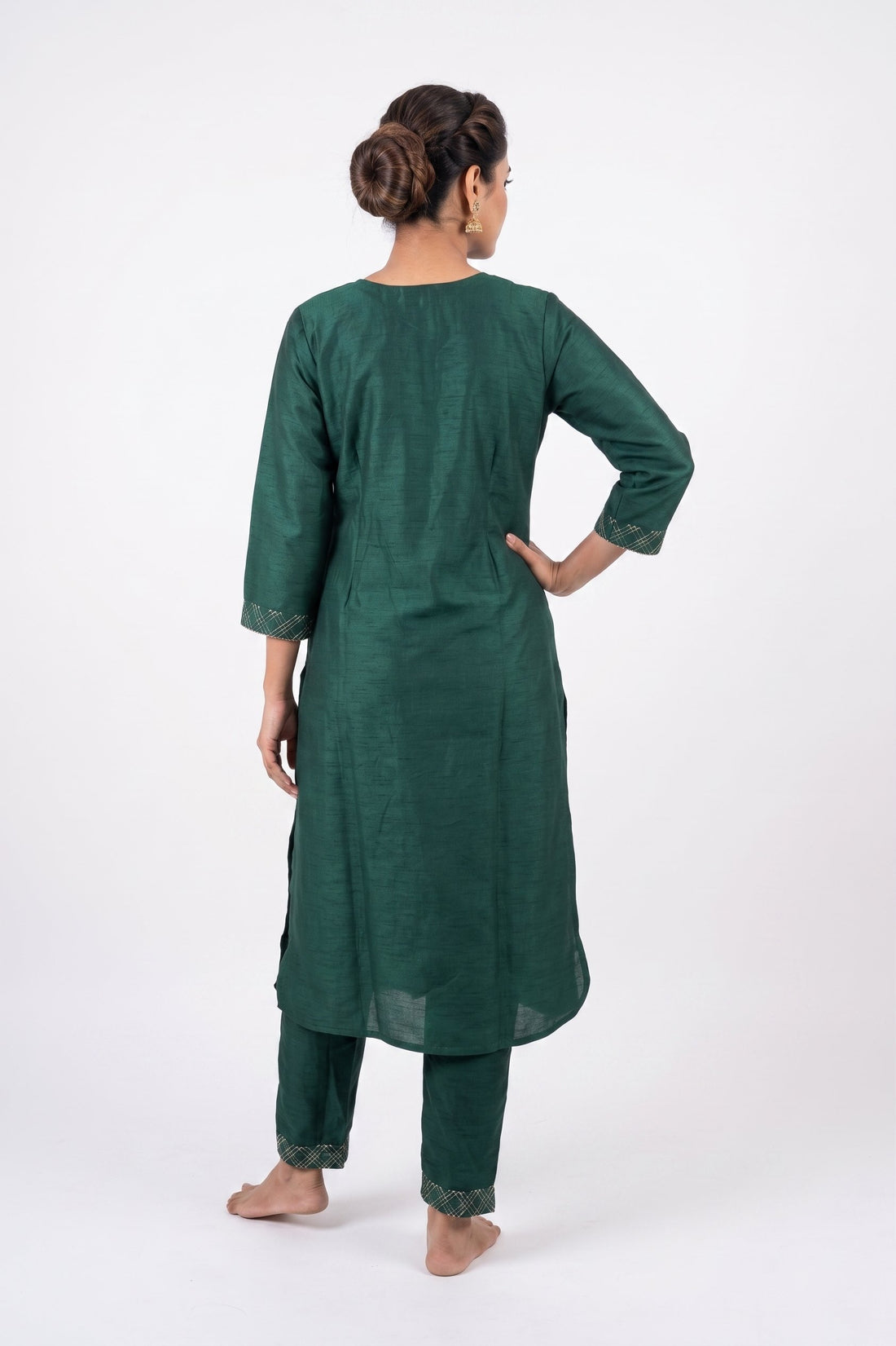 Emerald Grace Embroidered Indo-Western Suit Set