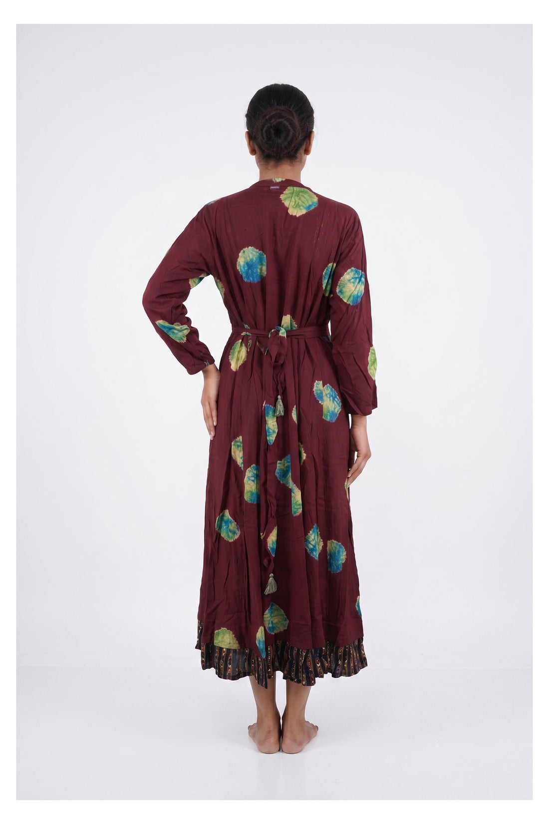 Classic Black Floral Printed Indo-Western Midi Gown