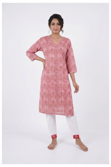 Blush Pink Printed Casual Indo-Western Kurta Set