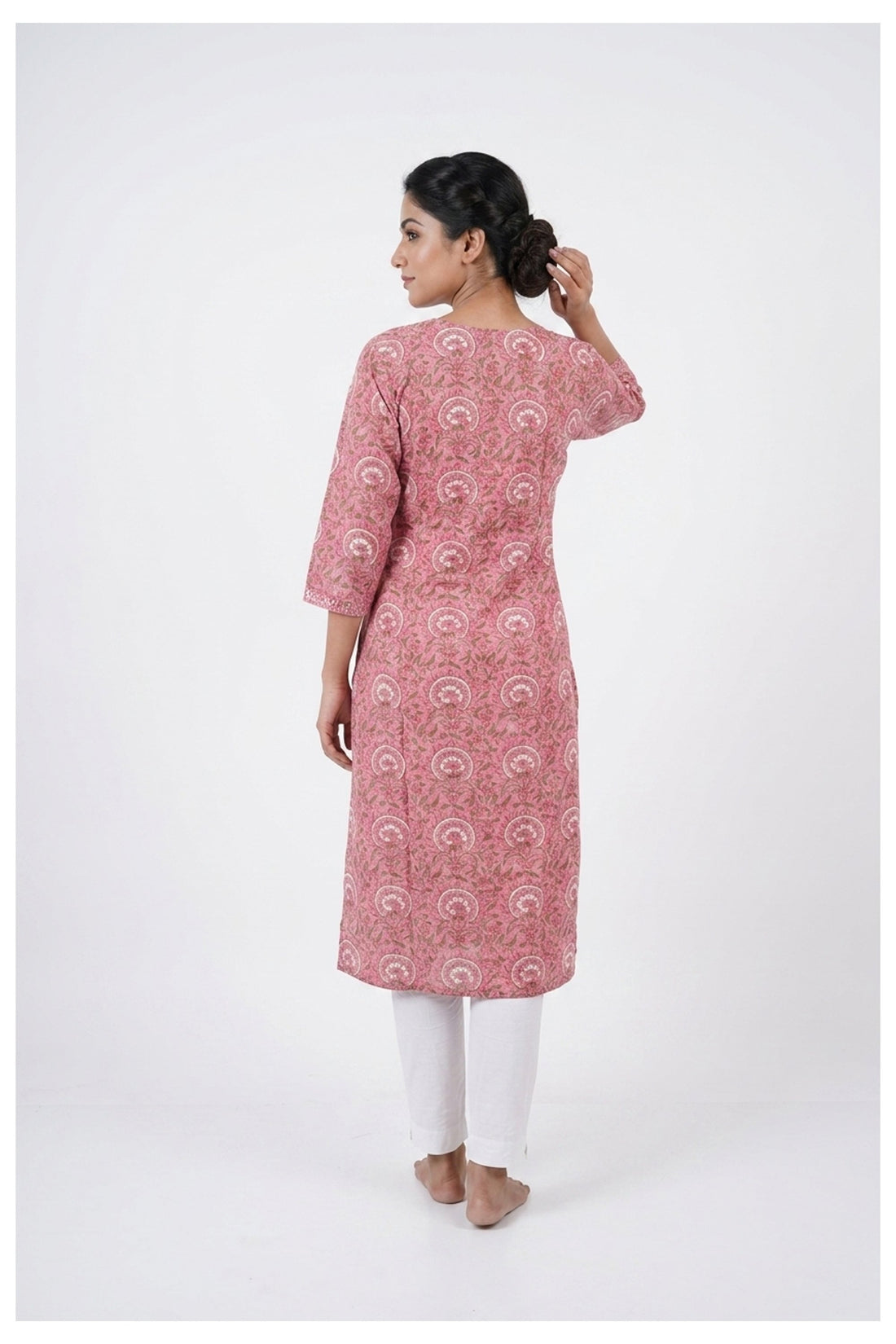 Blush Pink Printed Casual Indo-Western Kurta Set