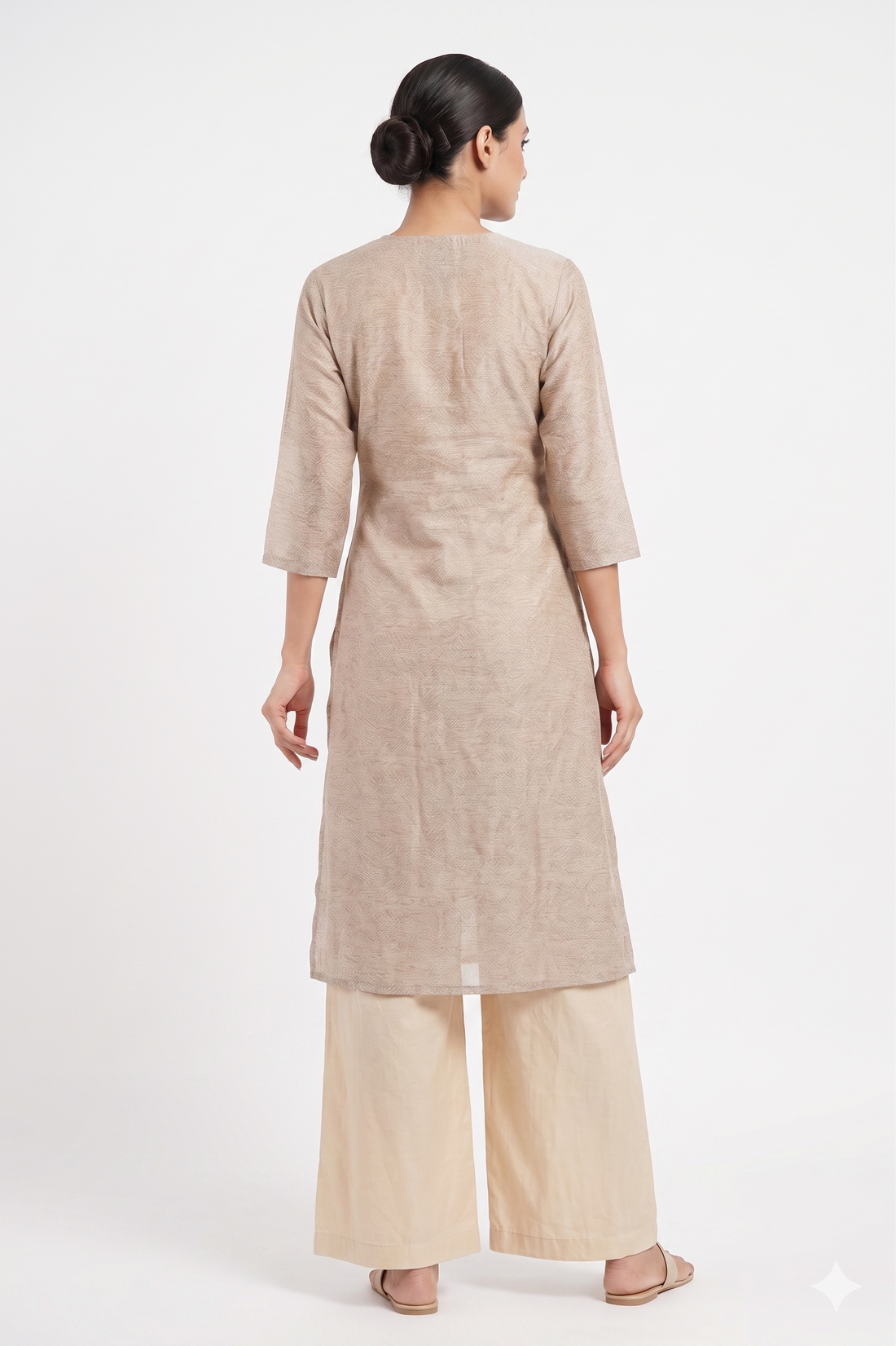 Mocha Heritage Print Indo-Western Suit Set