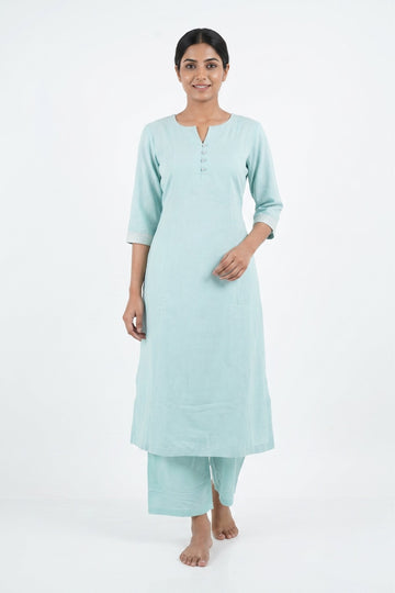 Powder Blue Minimalist Kurta Palazzo Set