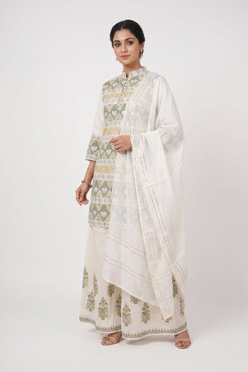 Ivory Sage Royal Indo-Western Suit Set