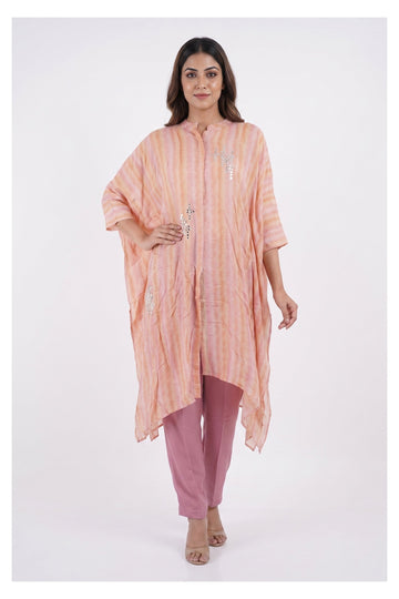 Peach Blush Kaftan Style Indo-Western Co-Ord Set