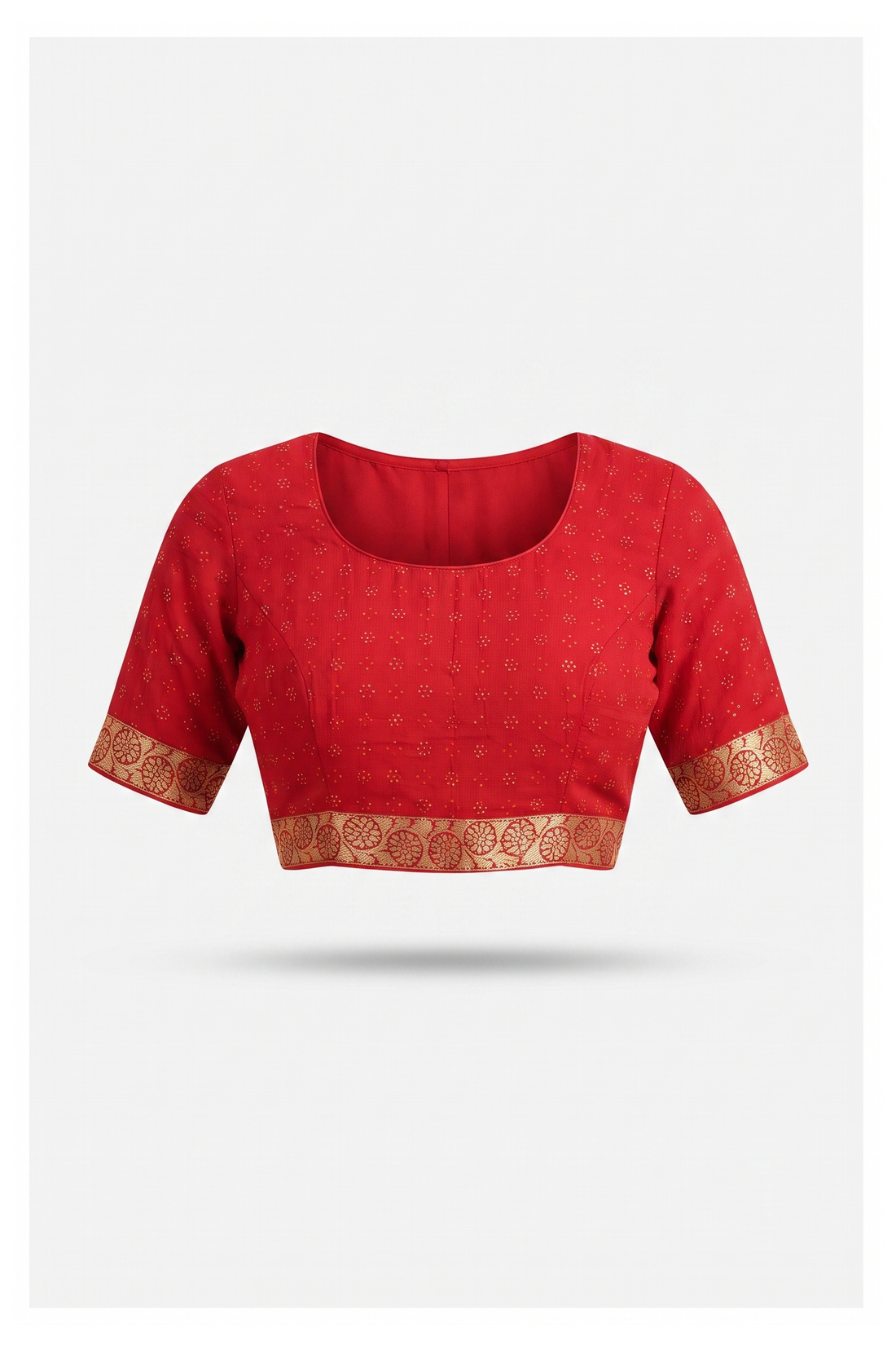 Elegant Red Bandhani Saree With Rich Gold Zari Border