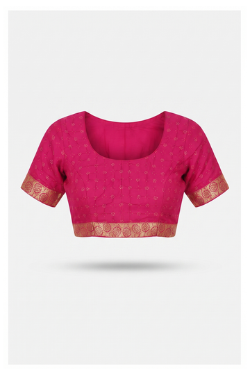 Elegant Rani Pink Banarasi Bandhani Georgette Saree With Zari Border