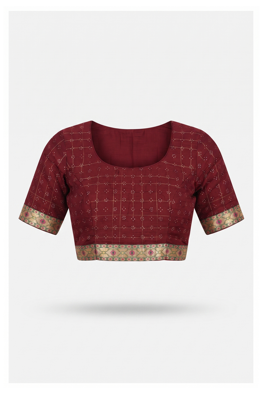 Royal Maroon Bandhani And Patola Print Saree With Intricate Zari Border