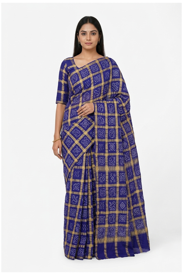Royal Blue Gharchola Pure Gajji Silk Wedding Wear