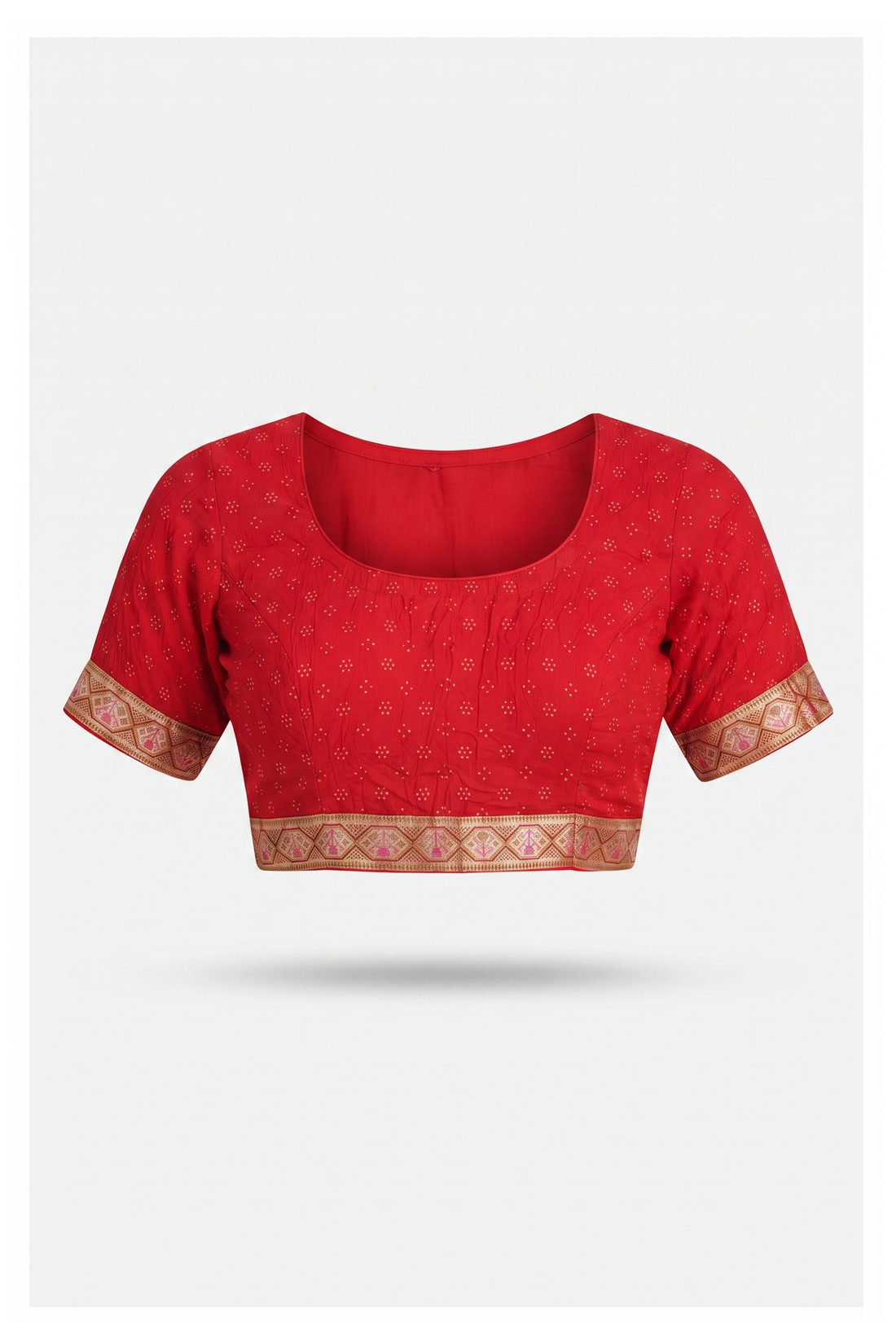 Vibrant Red Patola Silk Saree With Traditional Dancer And Diamond Motifs