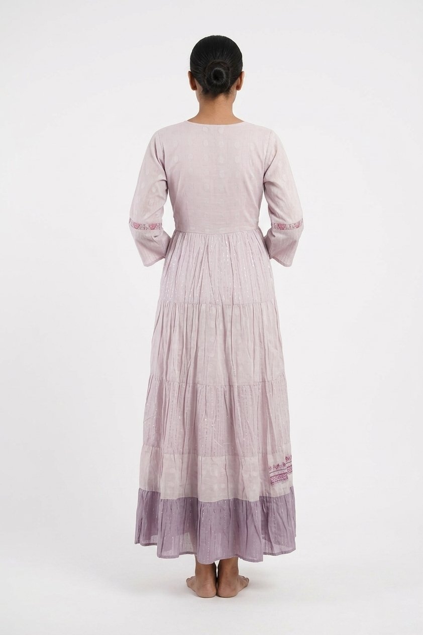 Lavender Bloom Tiered Maxi Dress