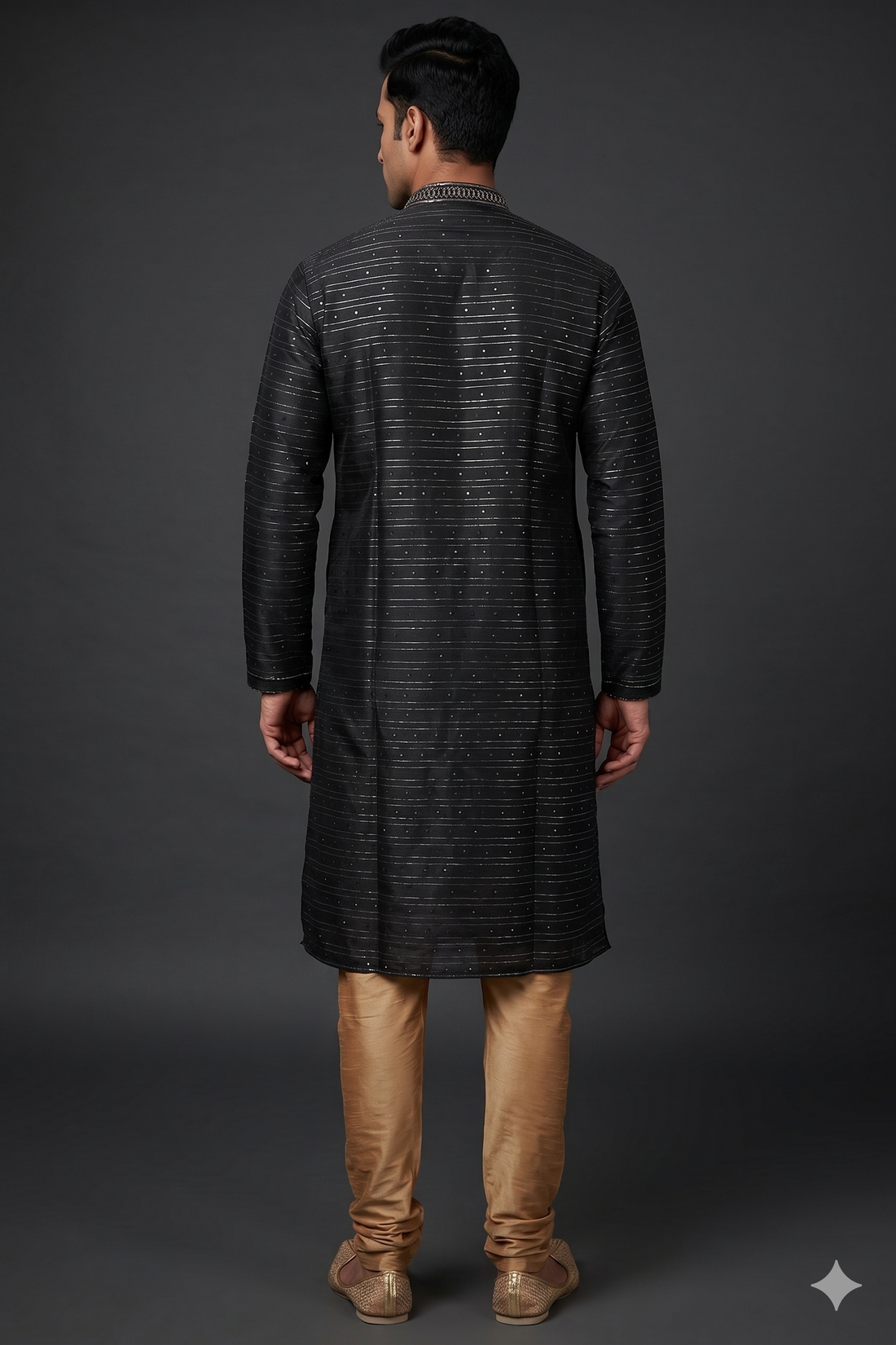 Classic Black Embroidered Premium Kurta For Men