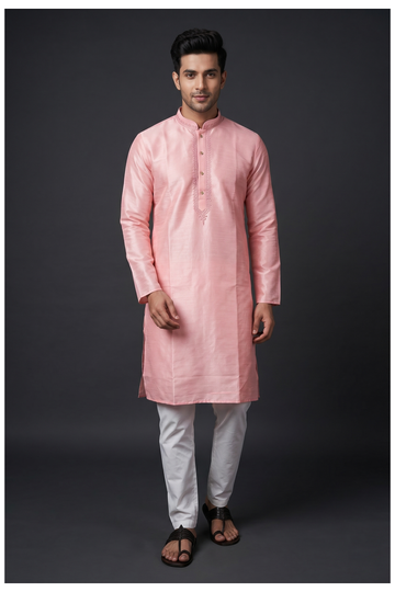 Pink Embroidered Kurta Set
