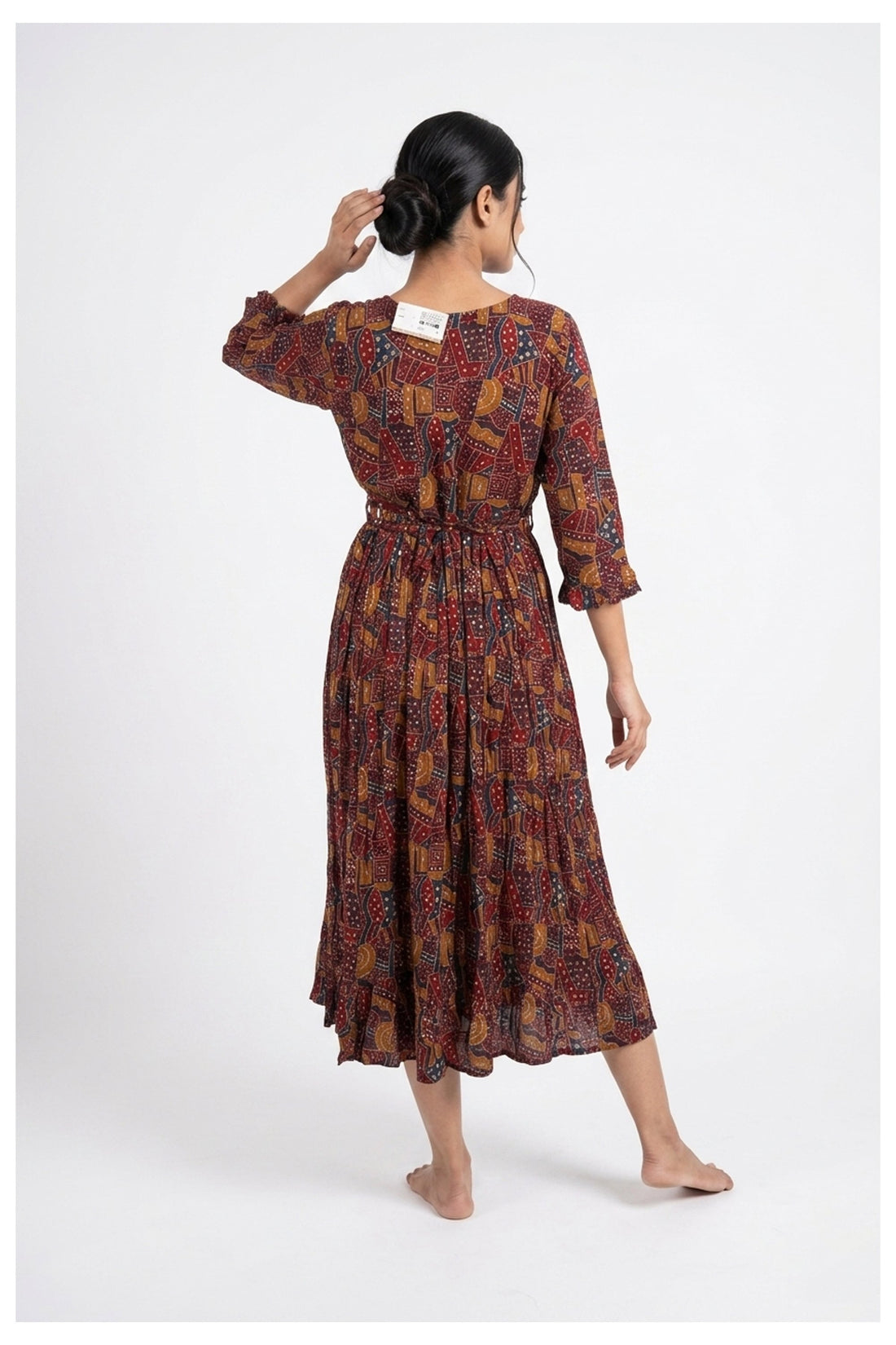 Chic Floral Printed Indo-Western Gown With Dupatta